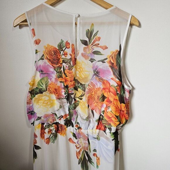 EUC LIKE NEW BISOU BISOU MICHELE BOHBOT FLORAL SLEEVELESS MAXI DRESS SIZE 10 / M - Picture 4 of 14